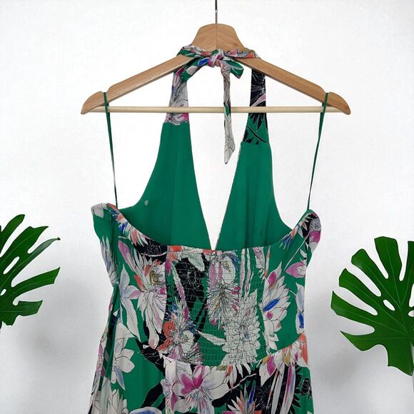 Parker Addie Emerald Floral Silk-Blend Wrap Dress - Picture 10 of 11